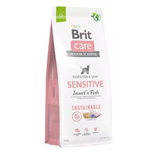 BRIT CARE DOG SENSITIVE INSECT & FISH sausā barība suņiem Kukaiņi, zivis 12kg
